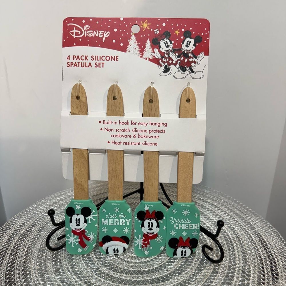 Disney Mickey Mouse Christmas Spatulas Set of 4 NWT